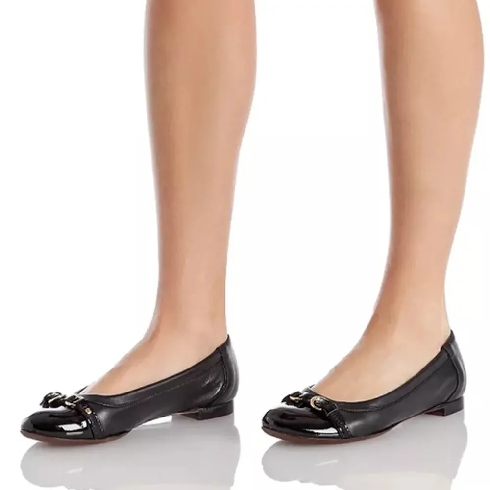 AGL Monika Cap Toe Ballet Flat in Carbon Night Coal Navy Croc Embossed Flats
